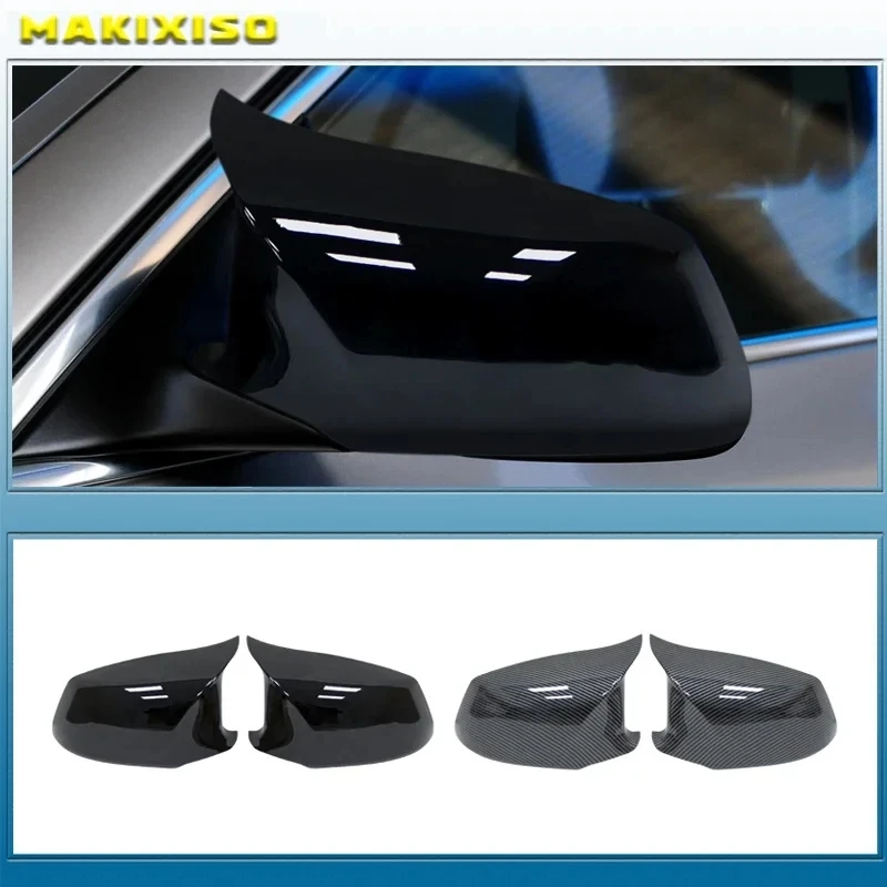 F10 F11 Car Rearview Mirror Cap Side Mirror Covers Carbon Fiber Style Black Fit For BMW 5 Series F18 Pre-LCI 2010-2013