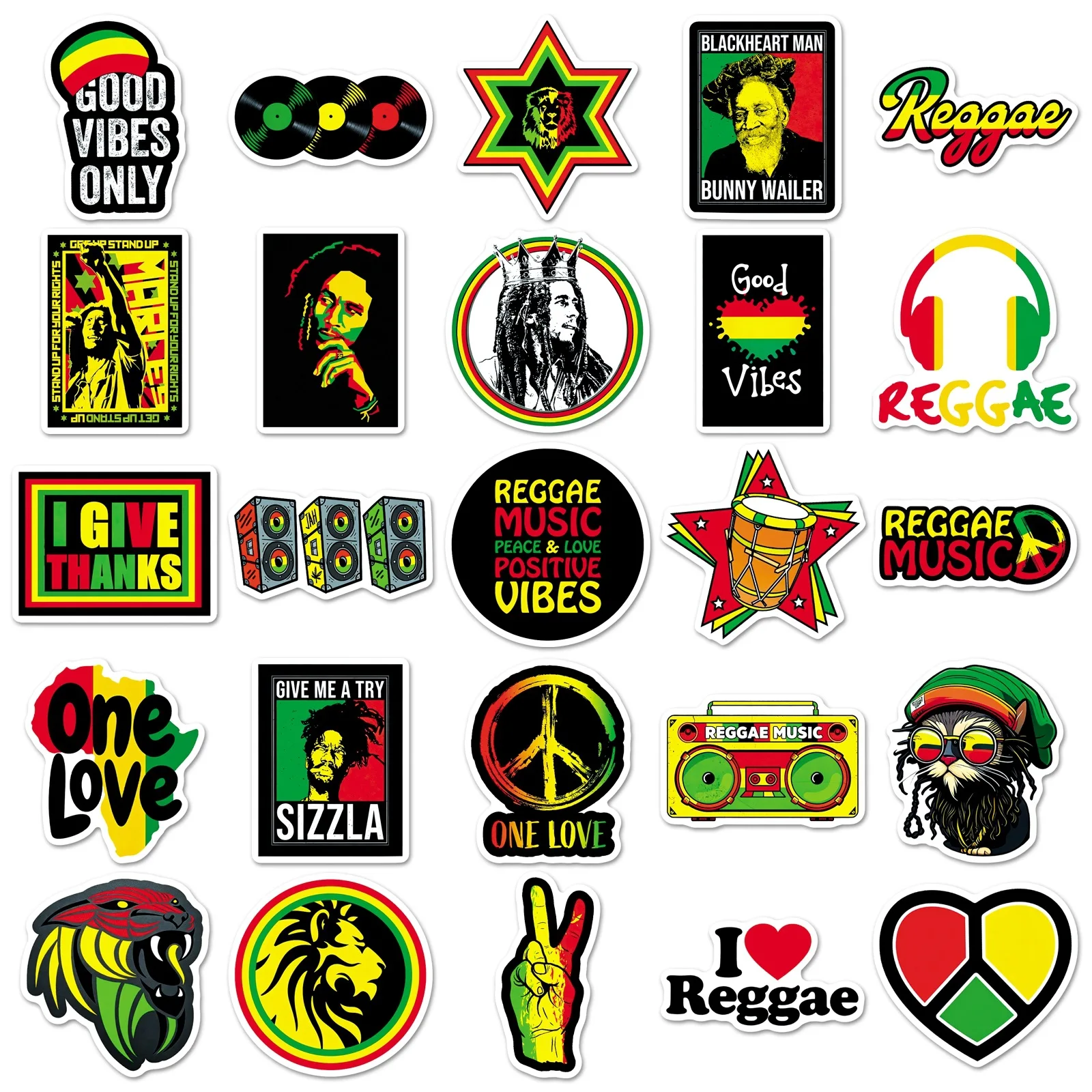 50pcs Reggae Cool Trendy Music Art Computer Mobile Phone Stationery Stickers - view 3