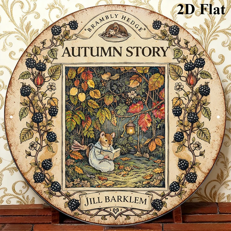 2D Flat, 1pc, Round Wooden Sign, Retro Decorative Plaque, Theme 