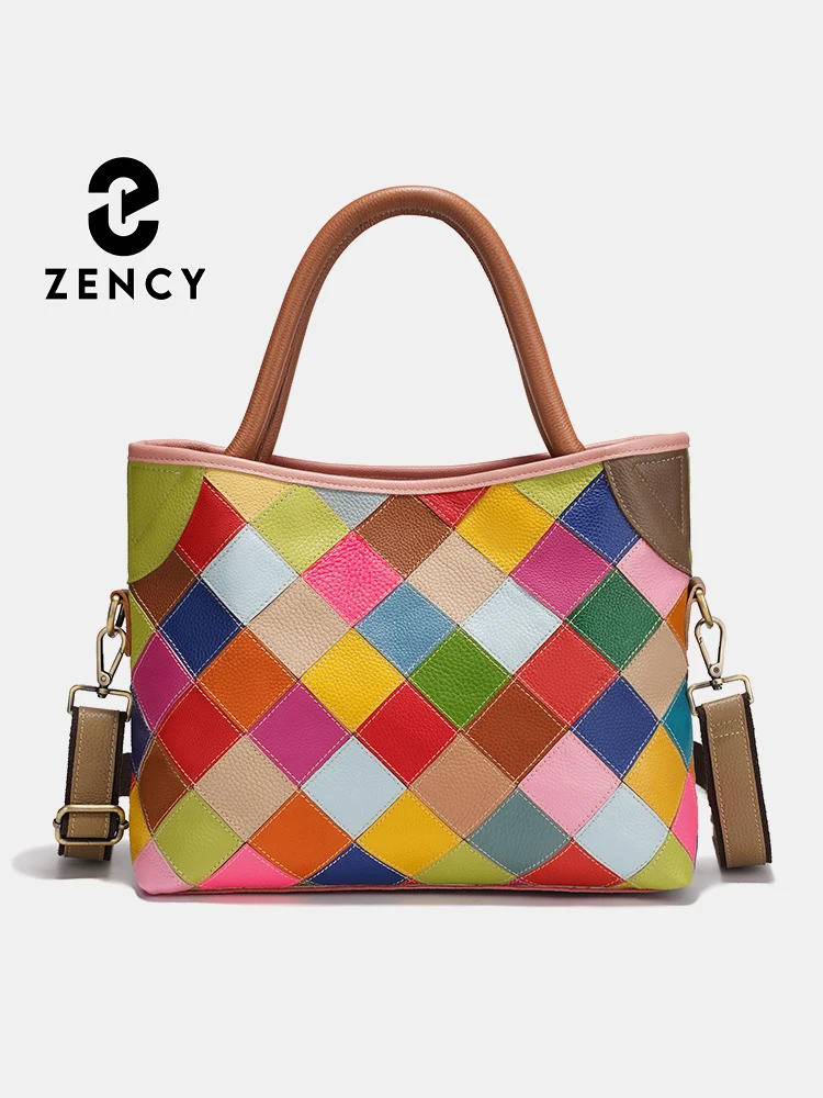 Zency Women's Fashion Leather Bag Big Tote Bag Shoulder Handbag Designer Crossbody Bag Detachable Long Strap Large Capacity