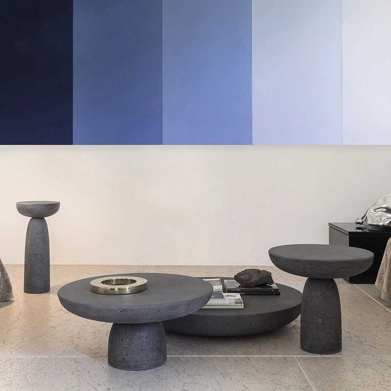 Nordic Mushroom Style round Side Table Japanese Wabi Sabi Design Coffee Table Combination Minimalist Living Room Decor