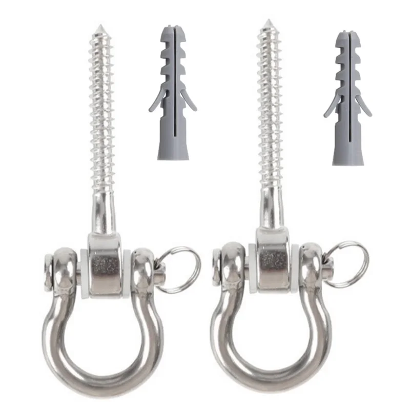 

Swing Hangers Swing Set Hooks M8 Heavy Duty 180° Stainless Steel Hammock Hooks 1800LB Capacity for Sandbag Hammock Chair