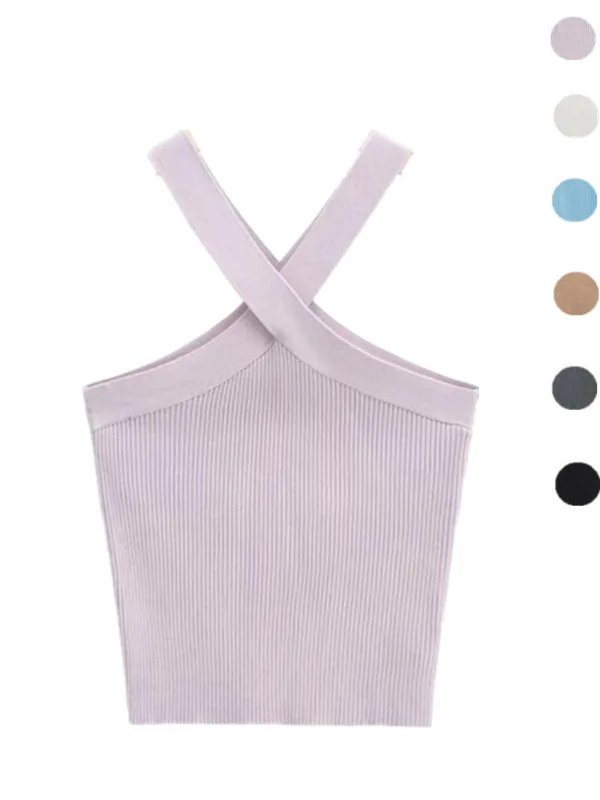 Ceco de Punto para Mujer, Estilo Dulce y Picante, con Cuello Cruzado, Ajustado, Entallado, para Usar Debajo de la Ropa o c...