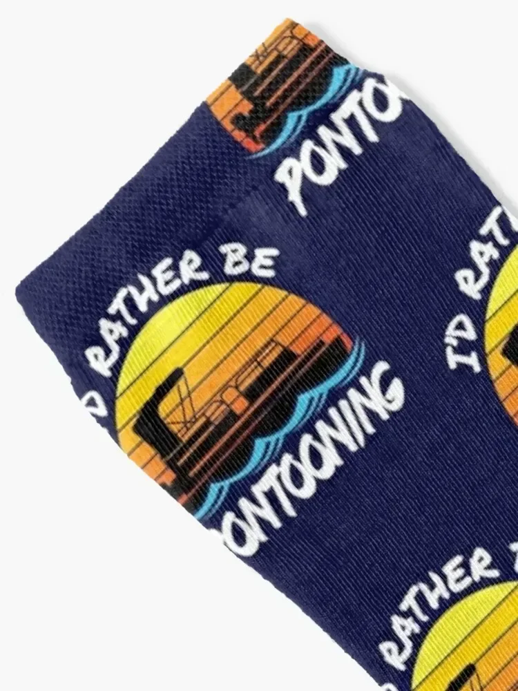 I'd Rather Be Pontooning Socks funny sock Toe sports Socks Female Men's