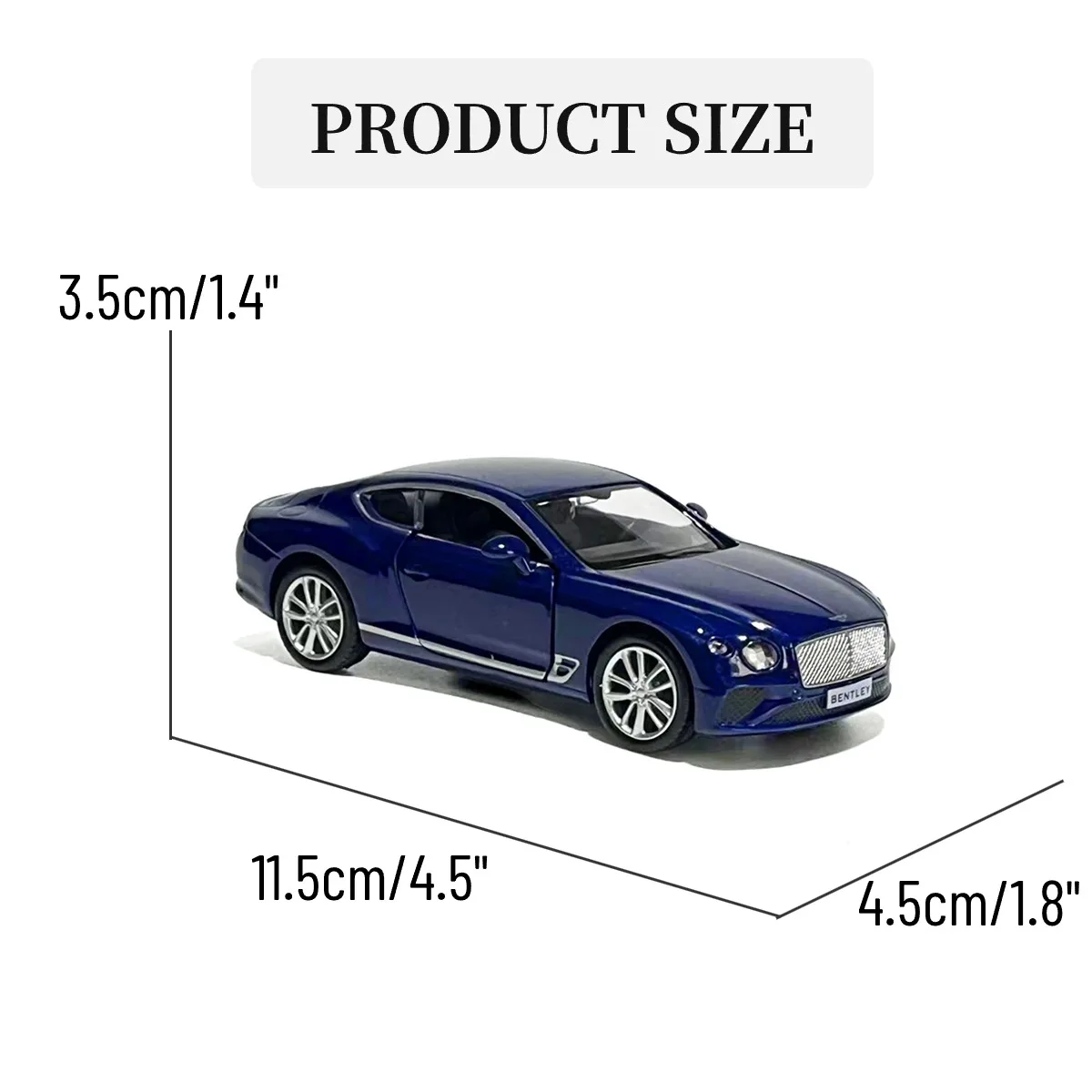 1:36 Scale Bentley Continental GT Pullback Car Model Replica Metal Diecast Miniature Art Interior Decoration Xmas Gift Boy Toy