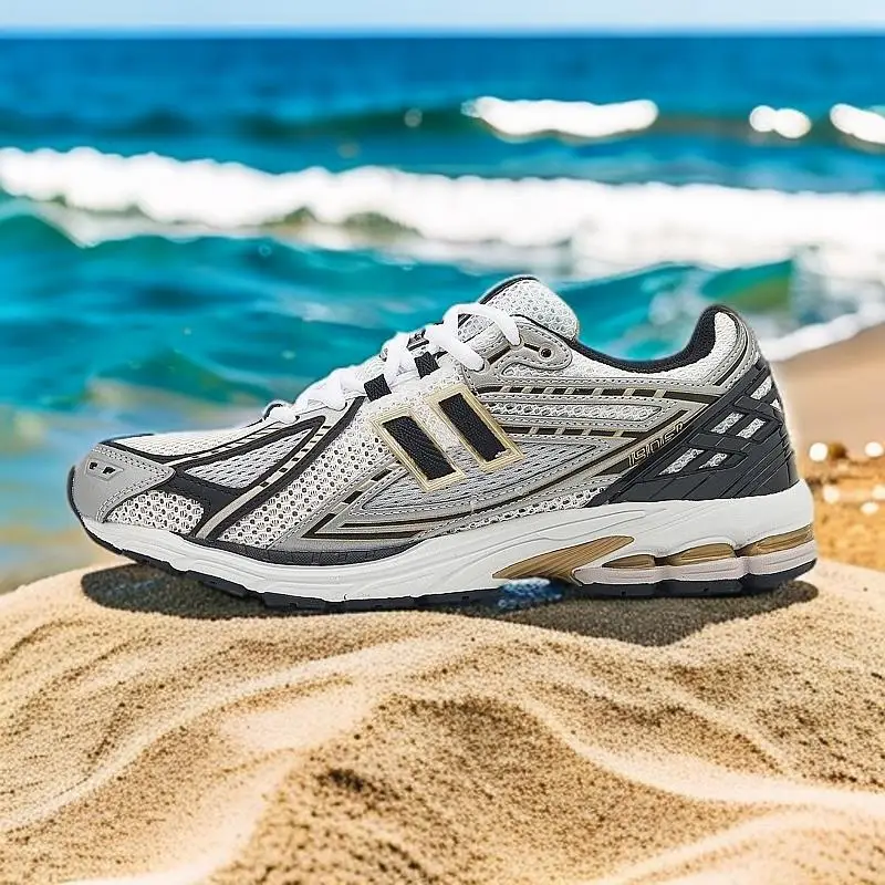 حذاء Dad للرجال ذو نعل سميك يسمح بالتهوية: 1906 للجري باللون الفضي والأبيض والأصفر، حذاء كاجوال نسائي لزيادة الارتفاع