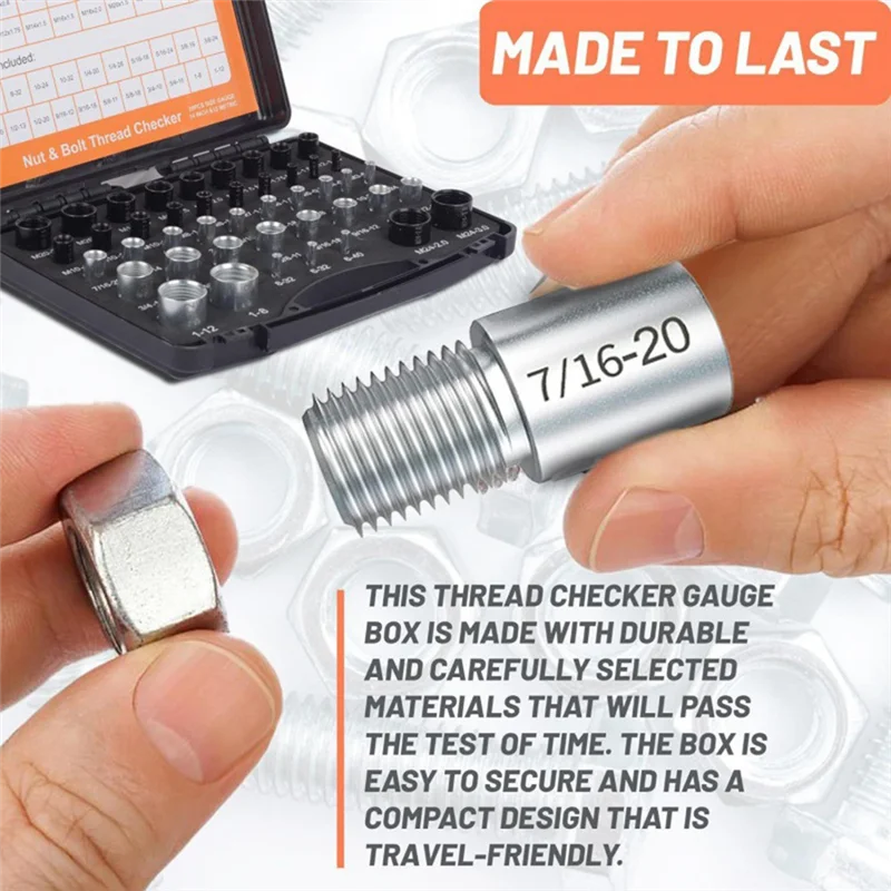 

T99C-Assembled Thread Gauge Tools Nut Checker Bolt Checker Metric Sizes Nut Checker Check Tool Screws Nuts Nut Assembly Tool