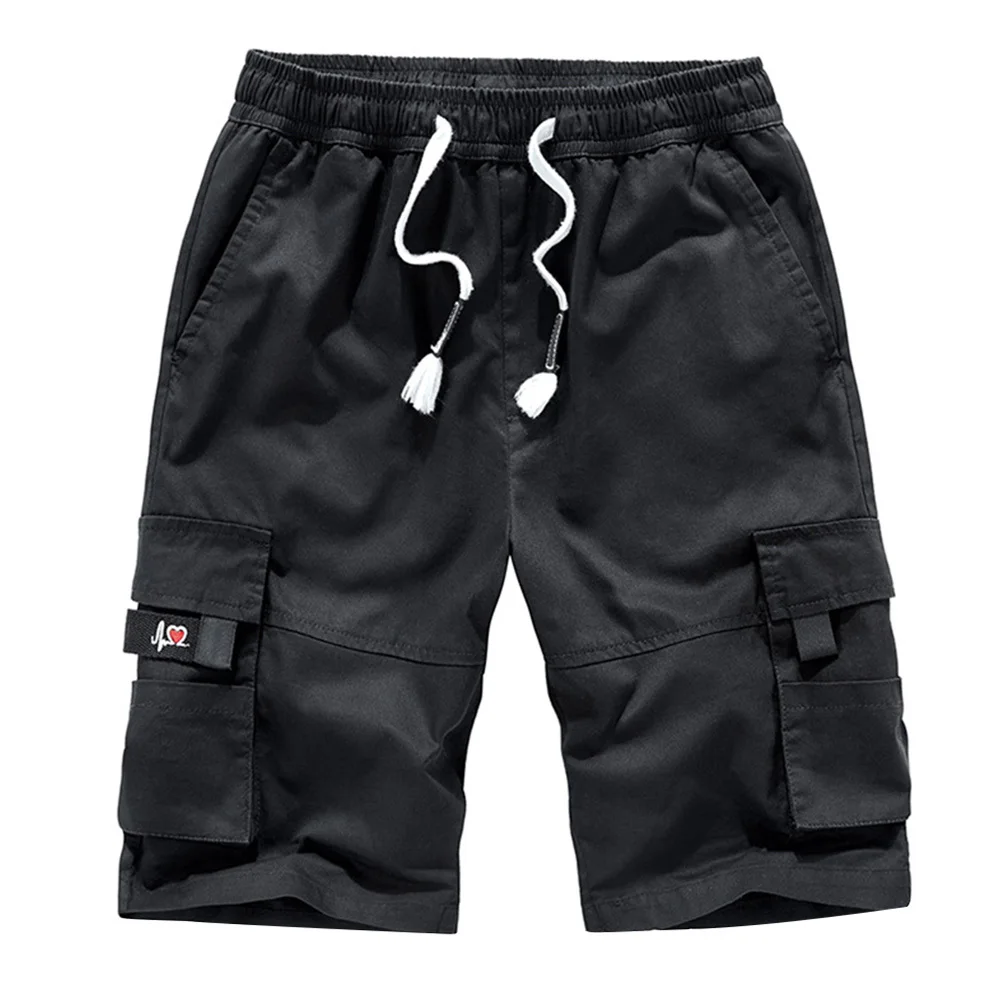 

Summer Shorts Pure Cotton Black Size 2Xl Breathable Comfortable Adjustable Drawstring Trunks for Man