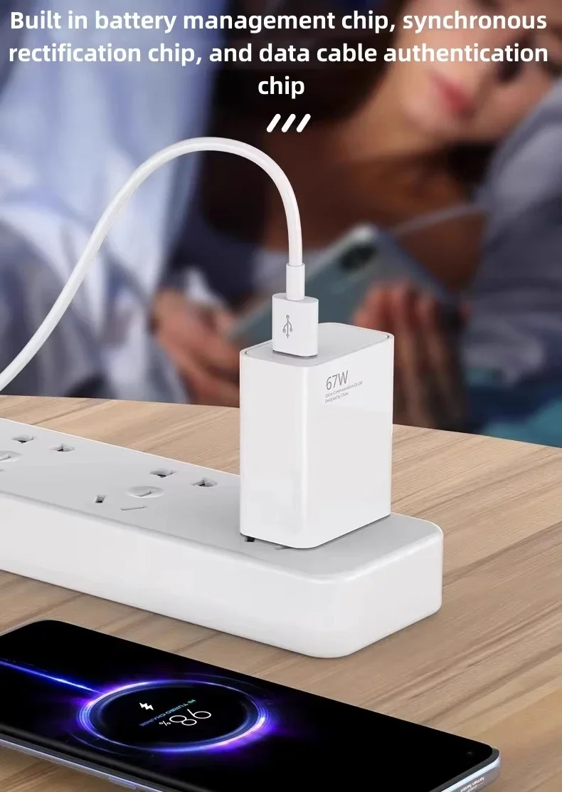 شاحن سريع USB بقدرة 67 وات لهاتف Xiaomi 15 14 13 12 11 10 Ultra Redmi Note 12T 13 Pro Turbo شحن سريع من النوع C كابل شحن USB