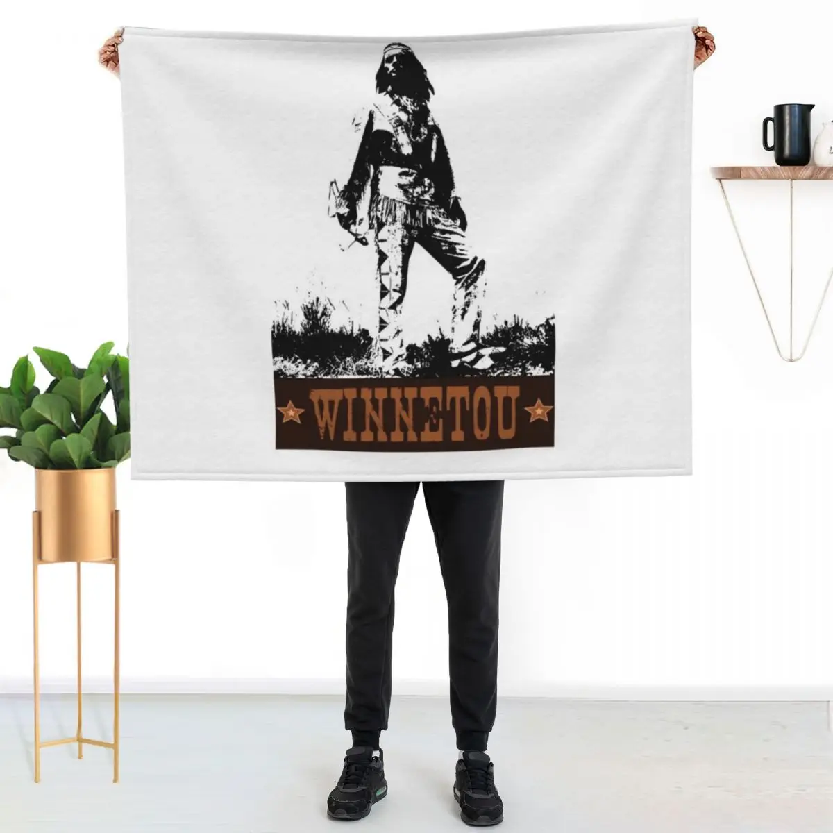 Save Winnetou Indian Chief Apache Gift Idea Birthday Throw Blanket Plaid Sleeping Bag Bed covers Loose Shaggy Blankets