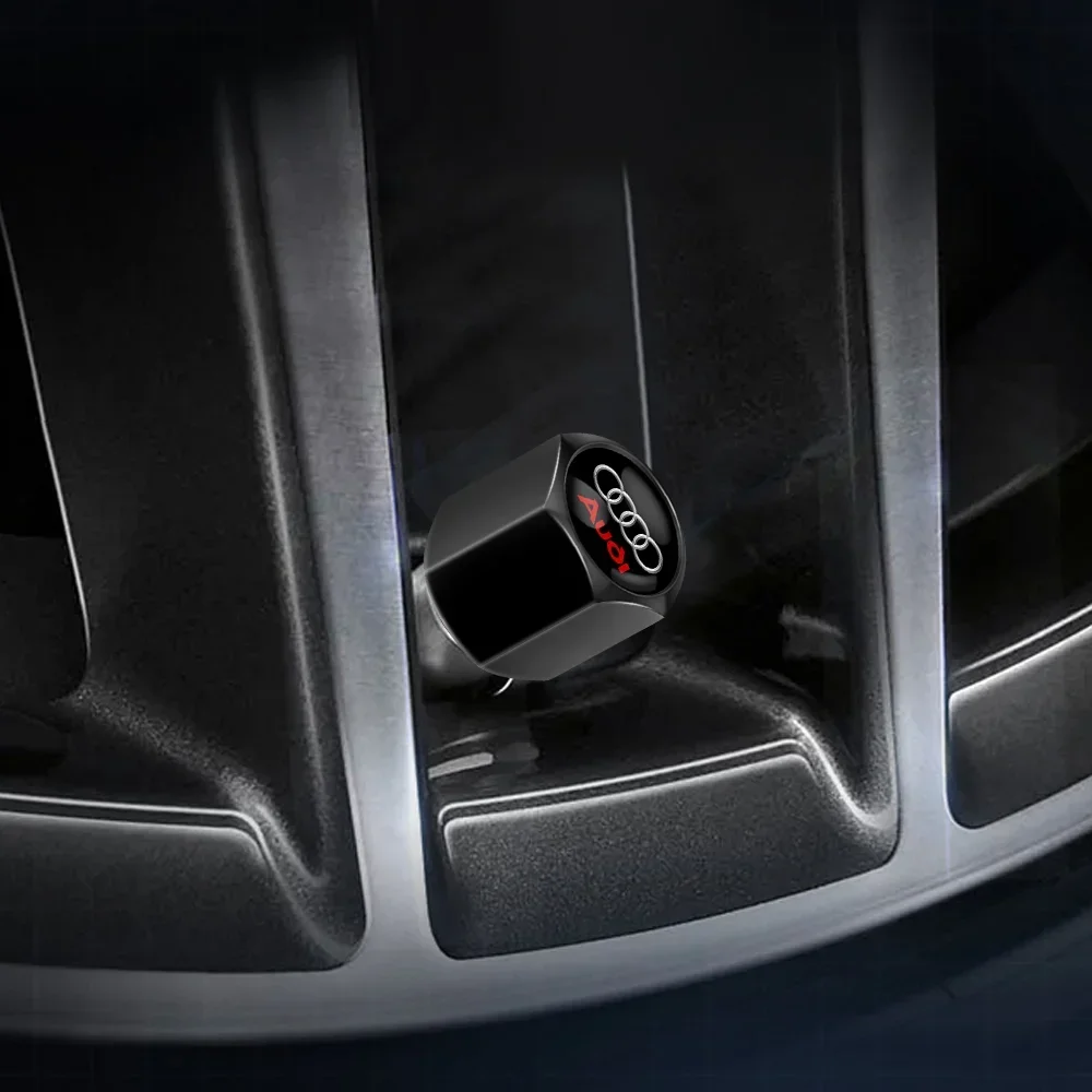 ثلاثية الأبعاد سيارة معدنية عجلة الاطارات صمام الهواء قبعات مع مفك البراغي لأودي A4 A3 A5 A6 A1 A7 A8 Q2 Q3 Q5 Q6 Q7 Q8 اكسسوارات السيارات التصميم #5