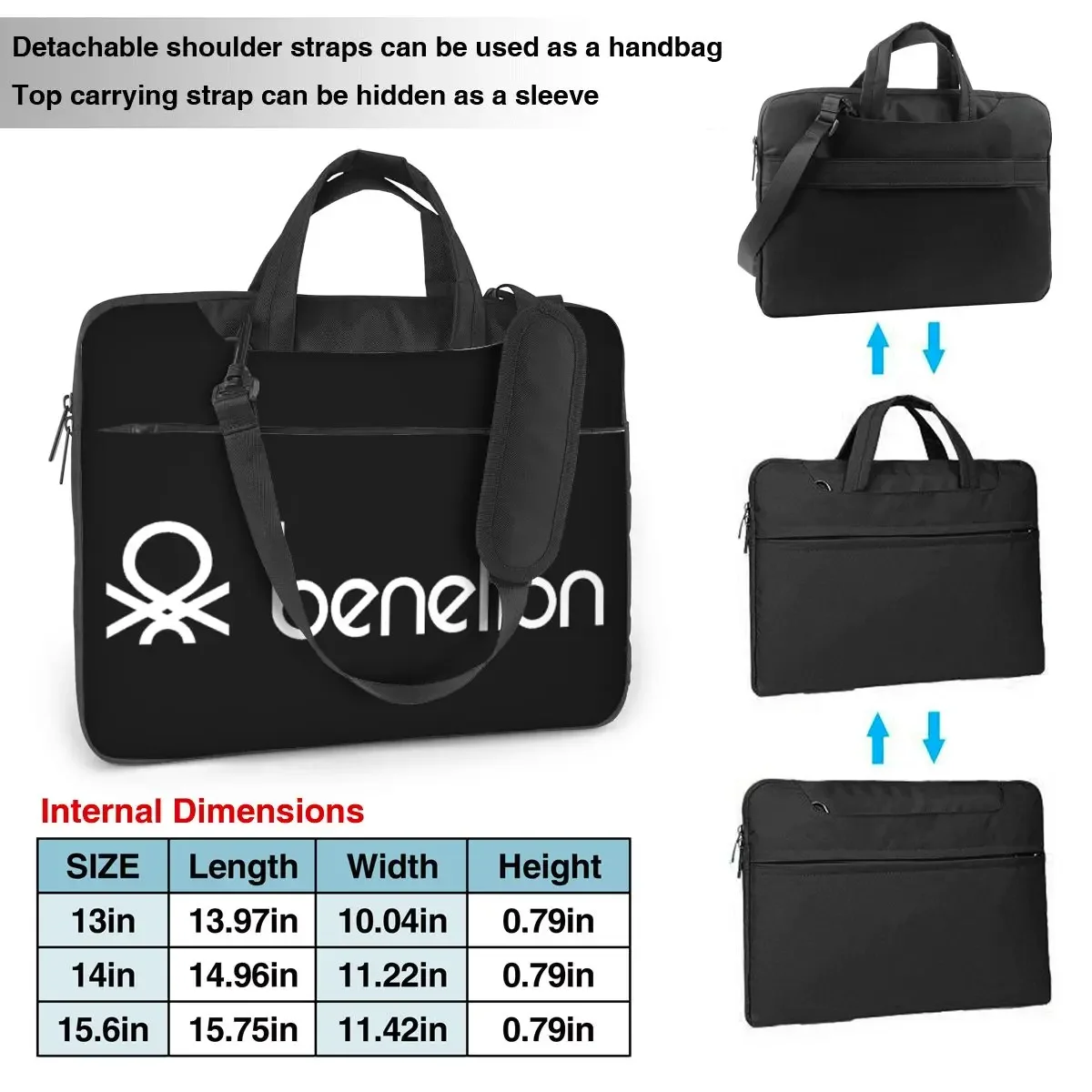 United Colors Of Benetton Crossbody Laptop Bag Case Computer Bag 13 14 15.6 Inch Notebook Pouch for Macbook Pro view 4