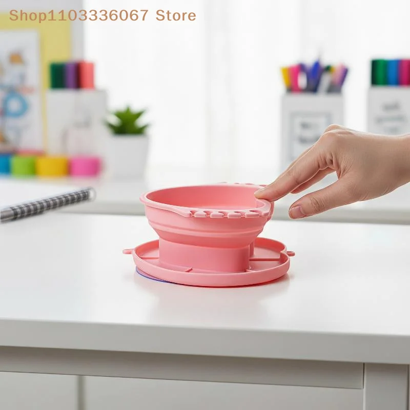 【HB】Collapsible Silicone Heart Brush Washing Bucket For Washing Rinsing Paintbrushes And Makeup Brushes With Convenient Storage