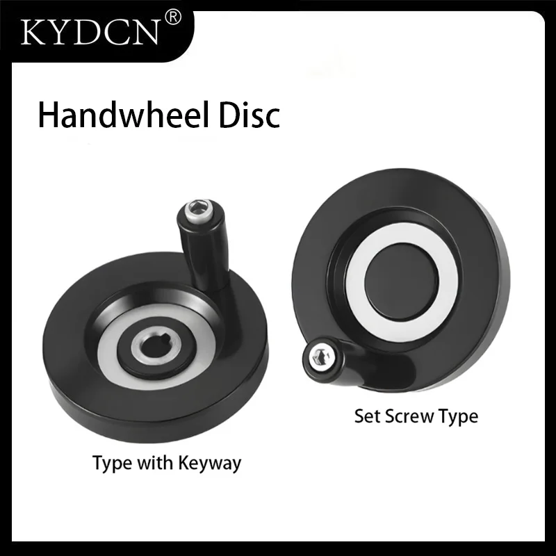Back Wave Hand Wheel with Revolving Handle Keyway/Set Screw Inner Hole 8-20mm Machine Tool Hand Wheel for  CNC Machinery Parts