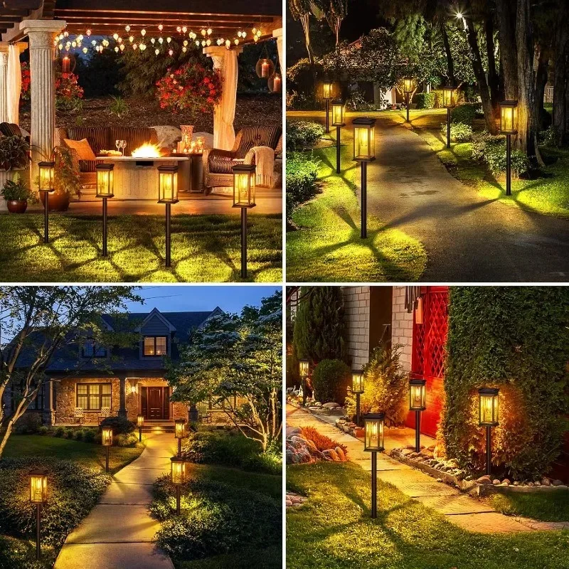 1/2/4PCS Solar Garden Spike Light Waterproof Vintage Edison Bulb Outdoor Pathway Lamp for Yard Patio Decor