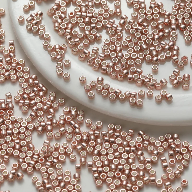 1200 Pieces 2MM Glass Beads Plating Metal Color Vintage Style DIY Beaded Bracelet Loose BeadS Accessories 10grams/bag