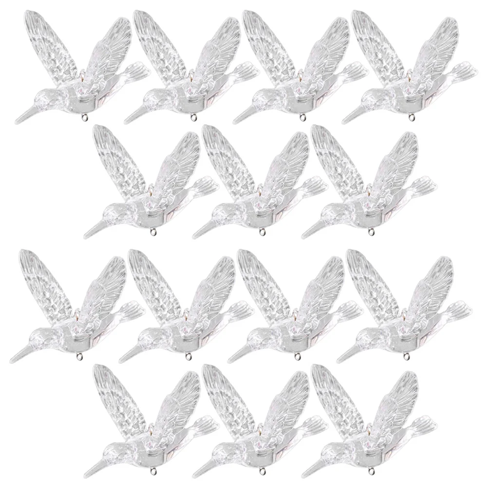 

20pcs Flying Transparent Hummingbirds Decorative Hanging Bird Pendants For Wedding Ceiling Home Garden Party Acrylic Ornaments