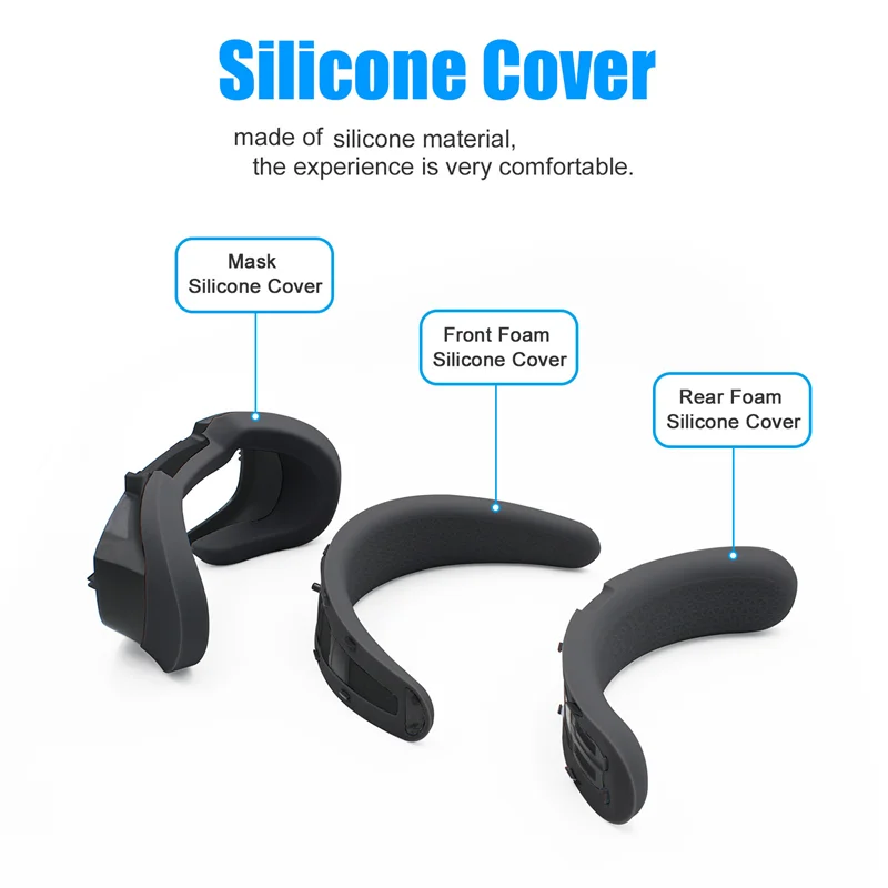 Para oculus rift s máscara de substituição de silicone resistente ao suor e à sujeira capa protetora de silicone para máscaras rifts, preto