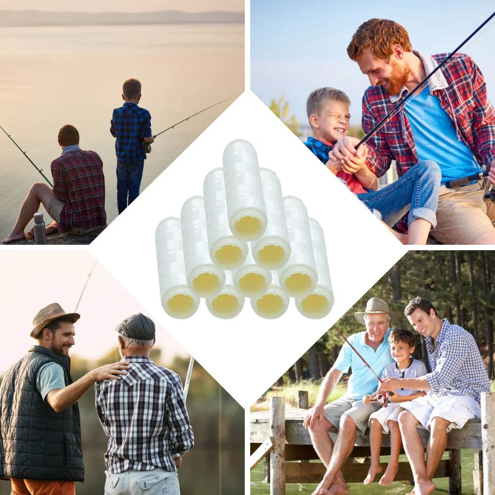 สายเอ็นตกปลาแบบยืดหยุ่น 10 ชิ้น พร้อมแกนม้วน 200/100 เมตร สายเอ็นตกปลาแบบใส แรงดึงสูง ไม่ต้องผูกปม อุปกรณ์เสริม