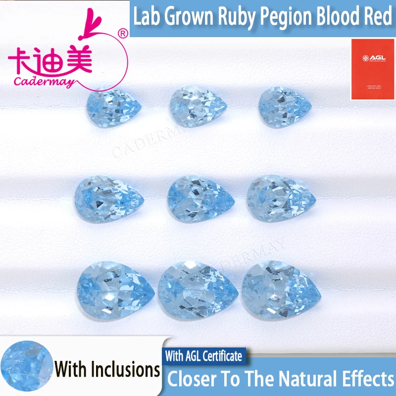 CADERMAY Santa Maria Color Lab Grown Spinel Loose Stone With AGL Certificate for Fine Jewelry Making DIY