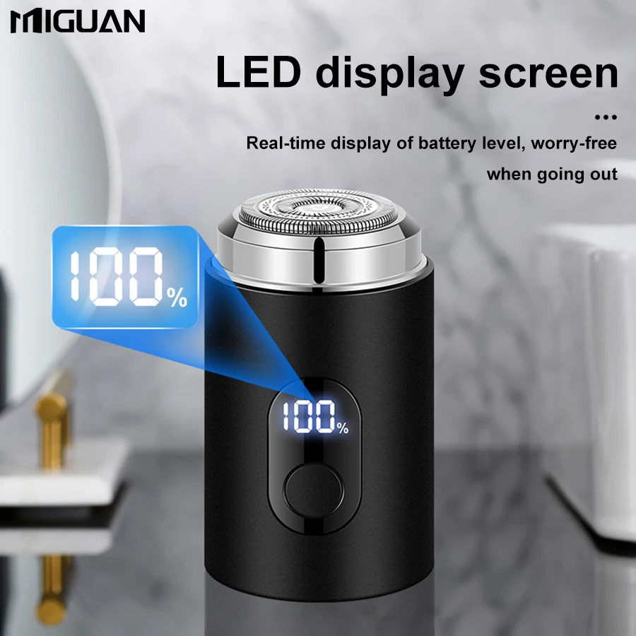 Compact Electric Shaver for Men - Digital Display, USB Fast Charging, Ultra Portable Design