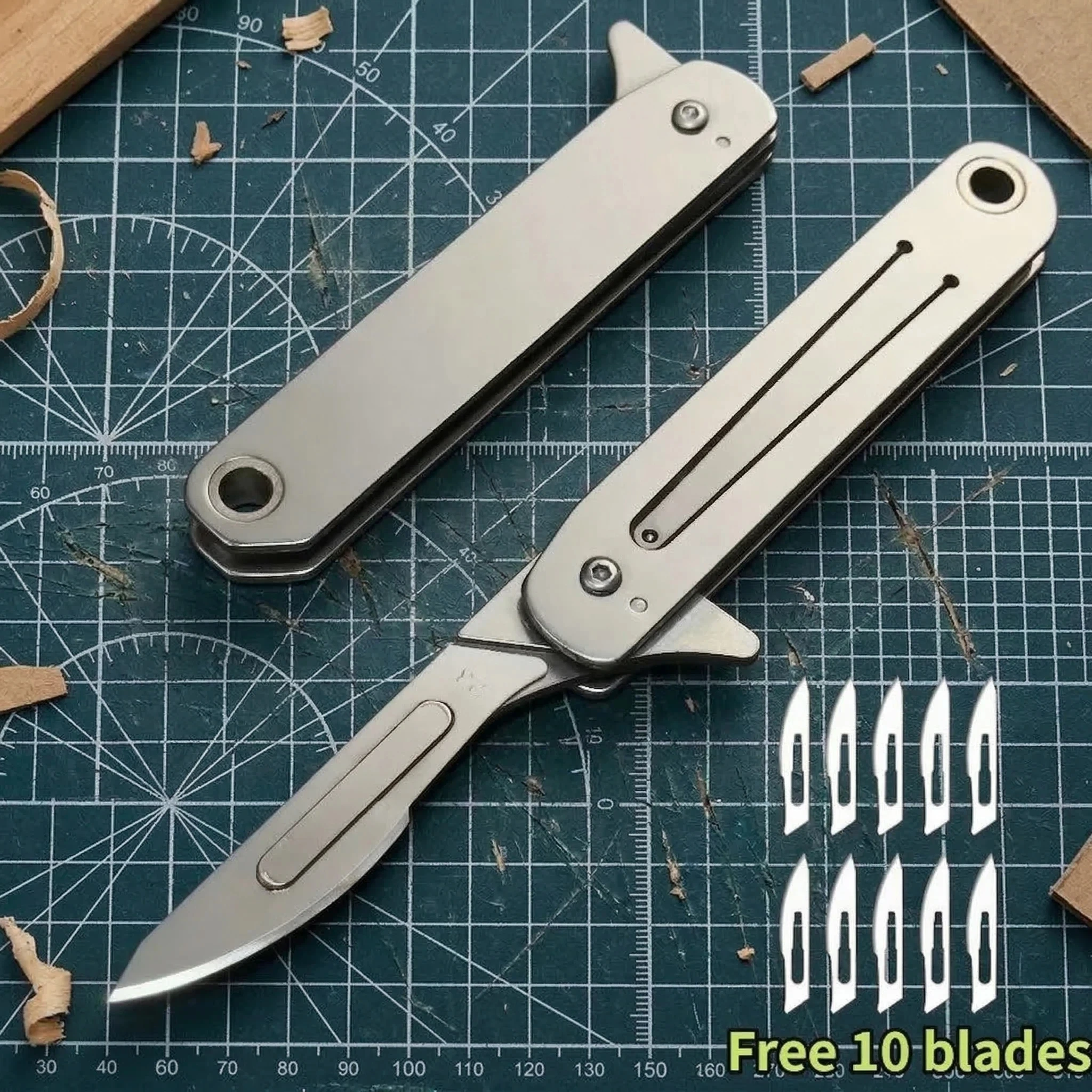 Keychain Folding Knife - Stainless Steel Portable Multifunctional Blade for Fruit, Outdoor, Camping EDC | Sharp Art Design