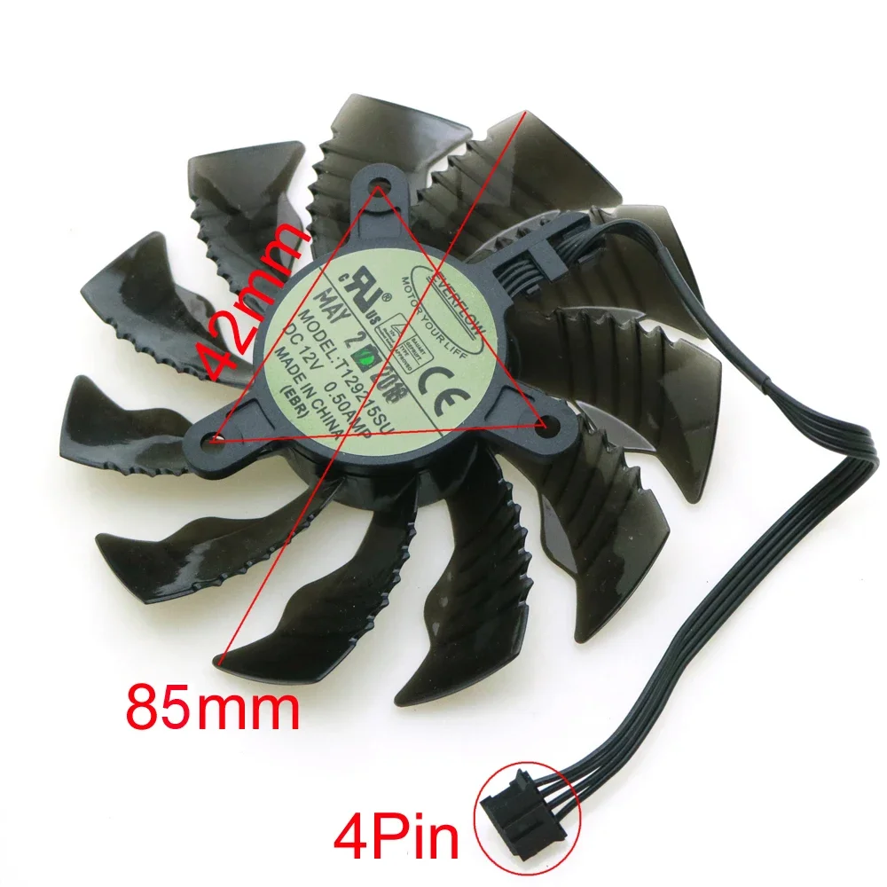 T129215SU 12V 0.50A 42*42*42mm 85mm VGA Fan For Gigabyte Graphics Card VGA Cooler Cooling Fan