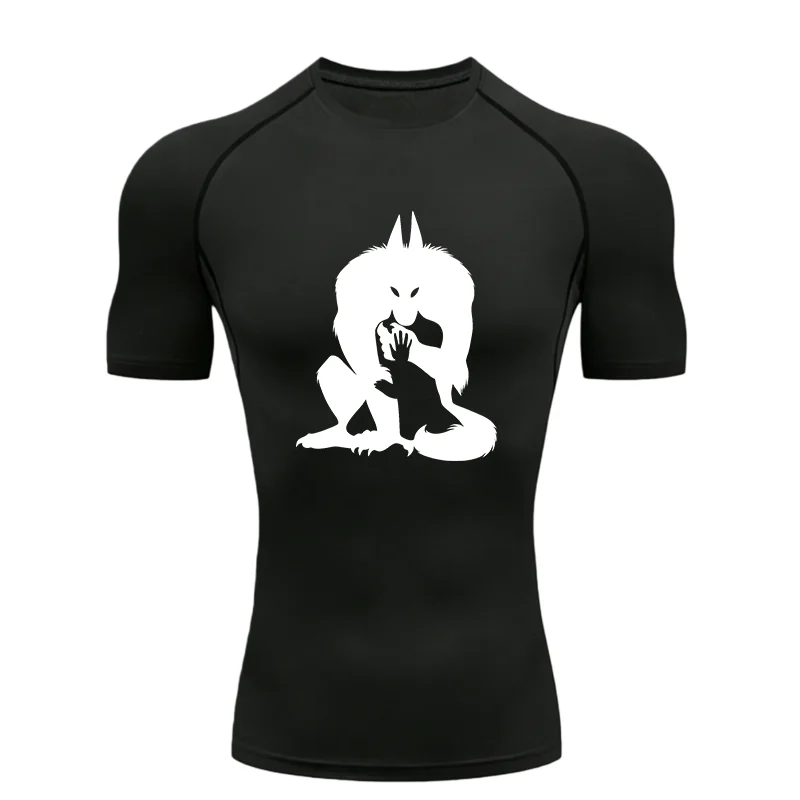 

Men Sports T-shirt Training Fitness Compression Athletic Tight Fit Short Sleeve Fitness Breathable Quick-Drying High Elasticity