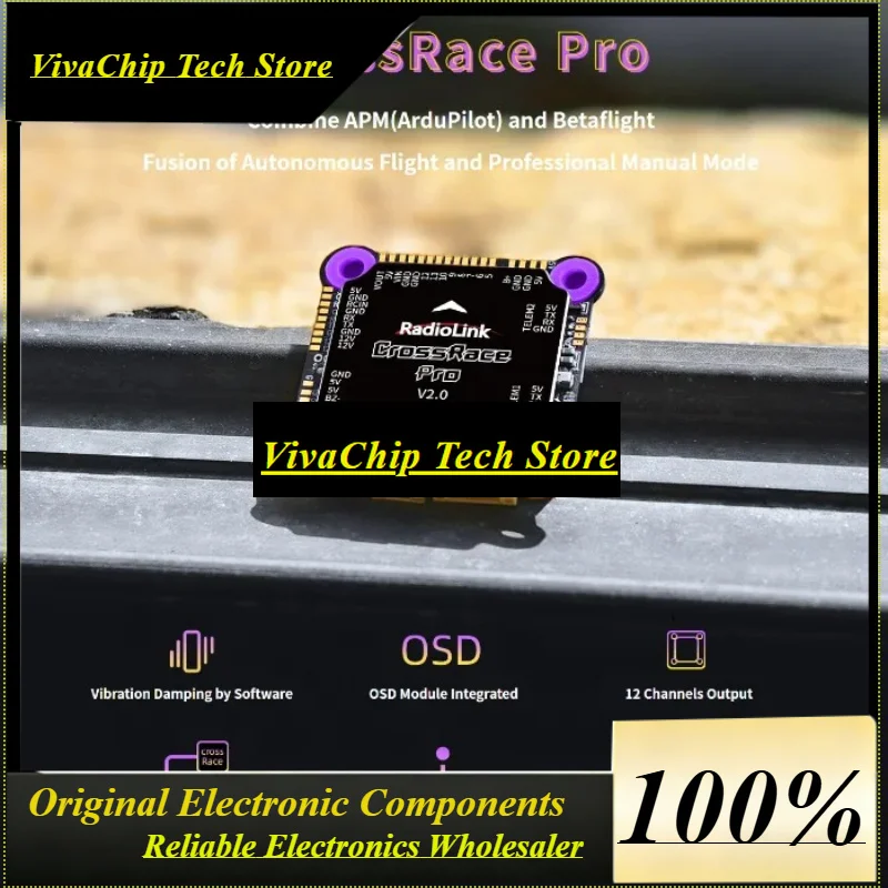 VivaRadiolink CrossRace Pro Flight Controller Stack For Multirotor, Digital/Analog VTX Plug-and-Play FPV Drone