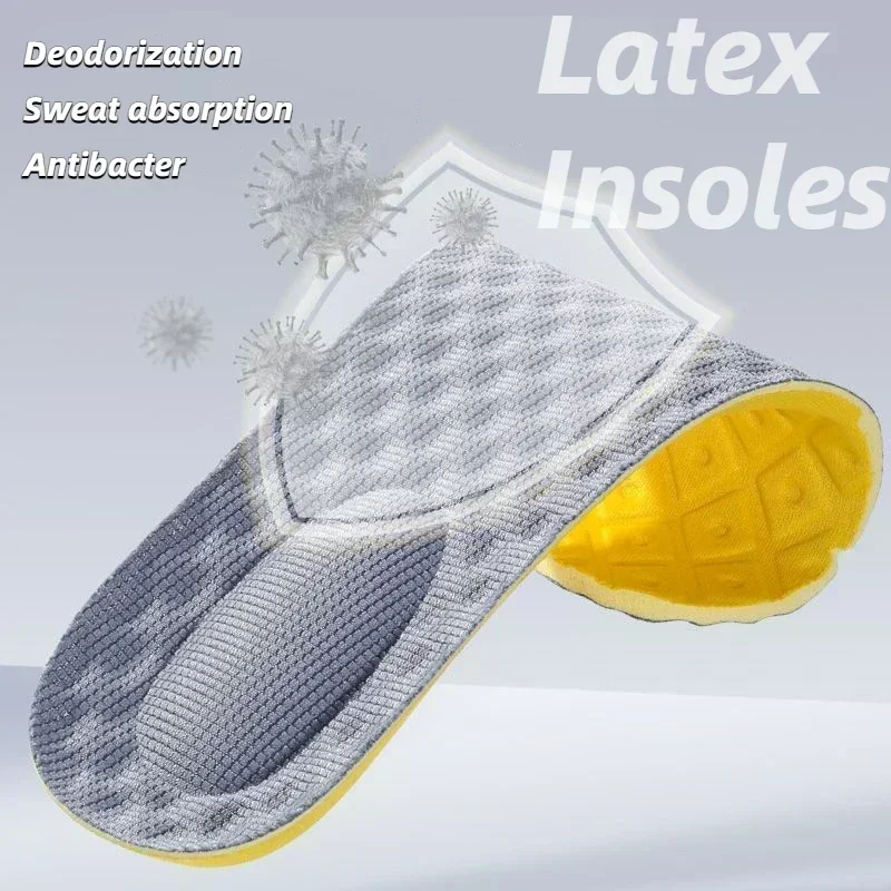 Latex Memory Foam Insoles for Sports Soft Foot Support Shoe Pads High Elastic Orthopedic Sport Insole Feet Care Insert Cushion image 5