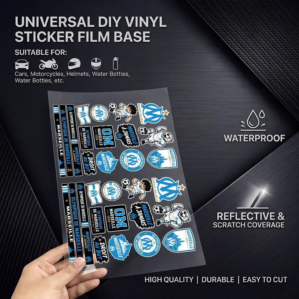 M-A-rsE-illE- Long Lasting Waterproof Reflective Sticker Scratch Conceal Fit Motorcycle Car Helmet Fridge Decals