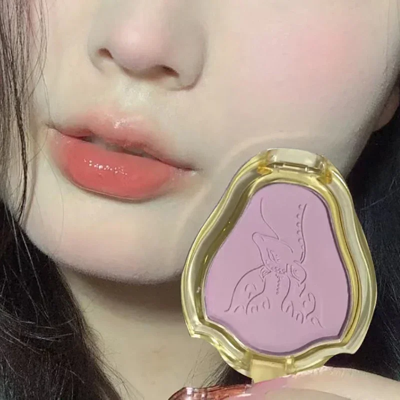 Heallor 3D Relief Powder Blusher Face Makeup Cute Deer Blush Palette Rose Brown Natural Matte Mineral Cheek Contour Shadow Rouge