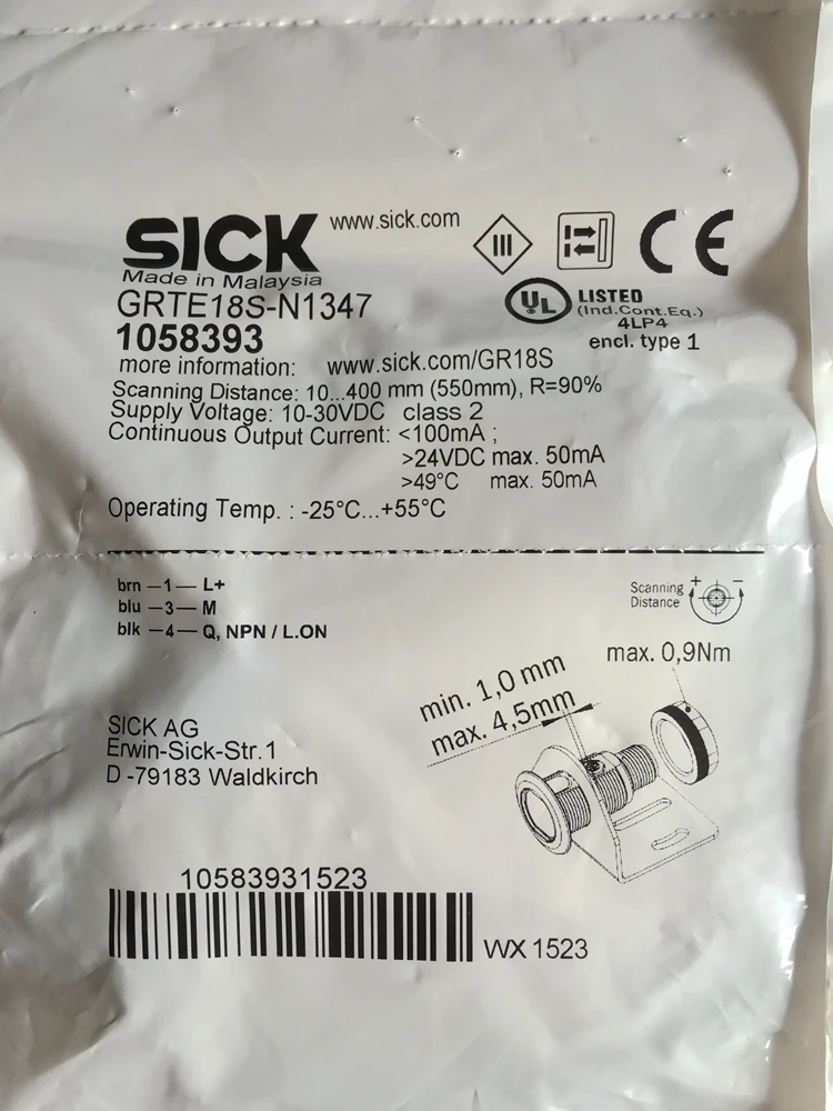 

2025 SICK photoelectric switch GRTE18S-N1347 GRTE18S-N1342 GRTE18S-P1342