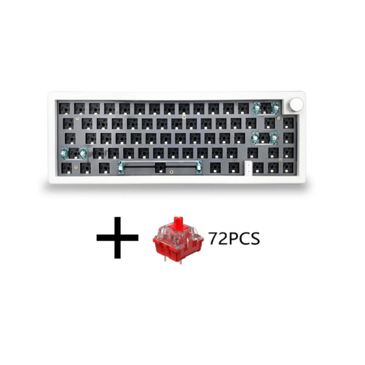 

GMK67 Customized Mechanical Keyboard+Red Switch DIY Kit Hot Swappable RGB Backlight 3 Mode Mechanical Keyboard White