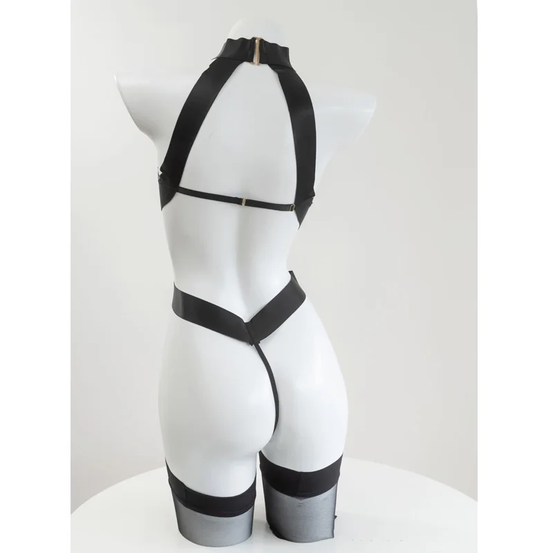 Spiel NieR Automata 2B Cosplay Kostüm Schwarz Bandage Dessous Aushöhlen Frauen Halter Bodysuit Ein Stück Pyjamas Drop Schiff