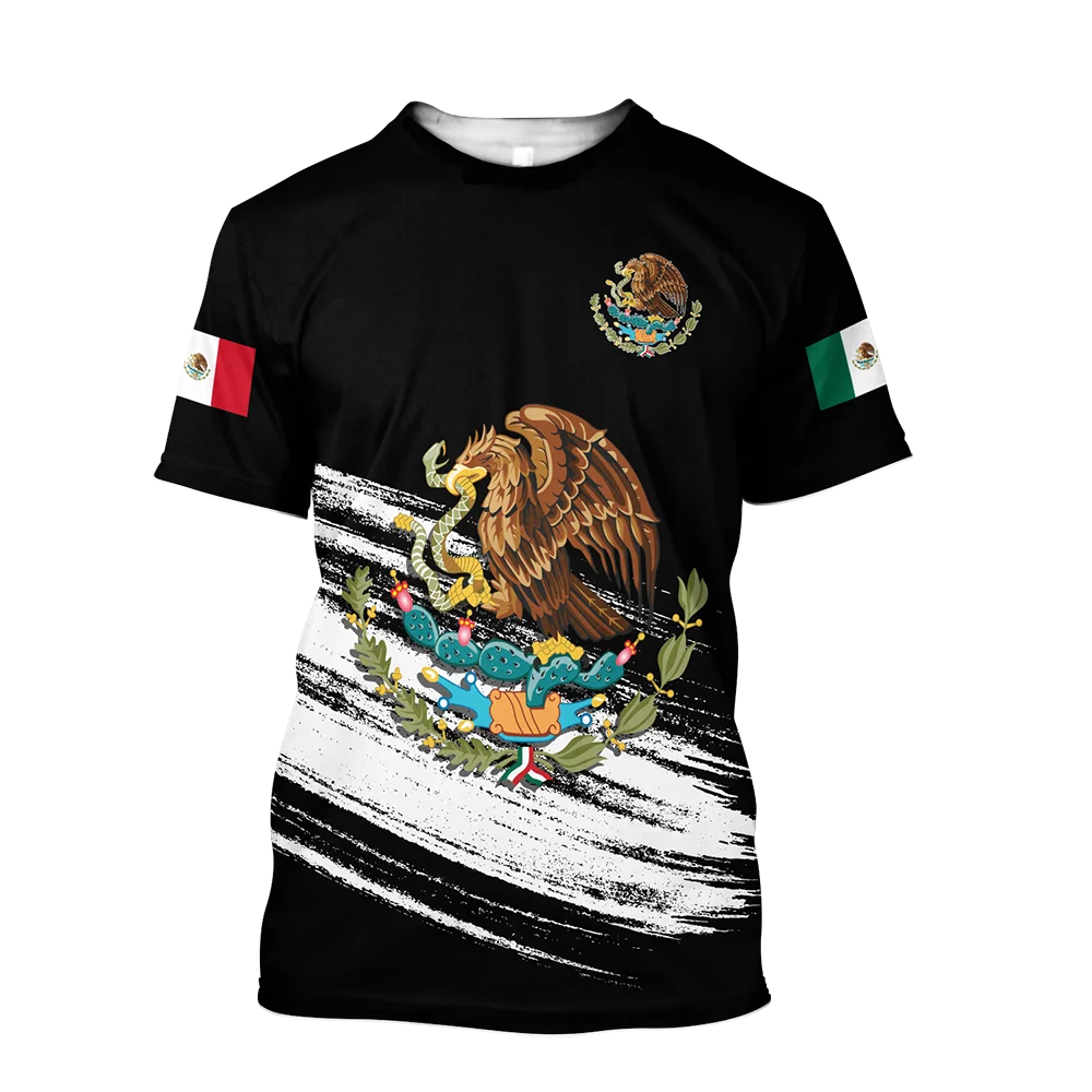 

MEXICO Summer Men's T-Shirt Jersey Mexico Football Shirt Fashion O Neck Pullover Tops Tees Large Size Loose Retro Men's Clothing