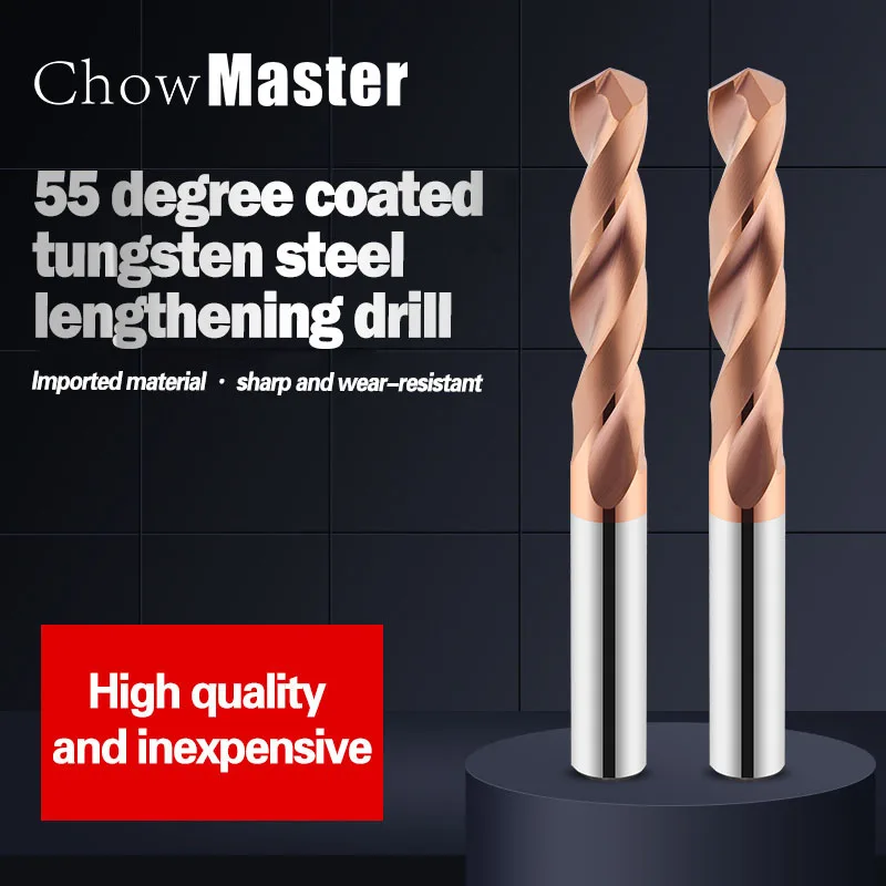 Chắc Chắn Carbide Máy Khoan Dài Dài Thép Vonfram Ốc Bông Che Lỗ Chế Biến CNC Carbide Máy Khoan Cho Thép Không Gỉ Kim Loại Nhôm Đồng