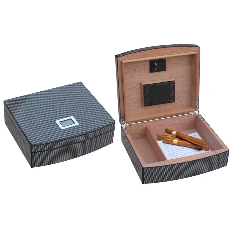 

Customized Handmade Glossy Cigar Humidor wood cigar cedar box manufacturer Accessories