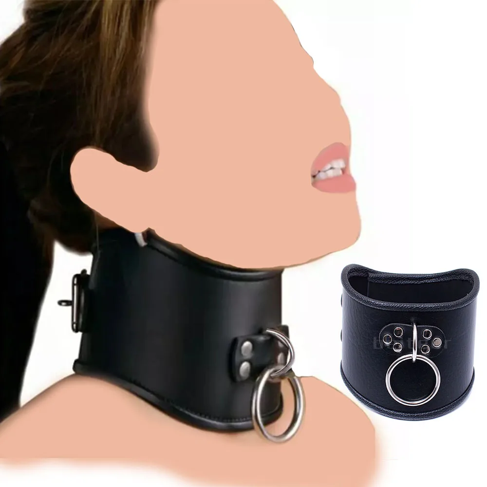 PU Leather Locking Posture Collar Bondage Straighten Up Master BDSM with Mouth Gag Slave Restraint Strap Harness Collar Sex Toys