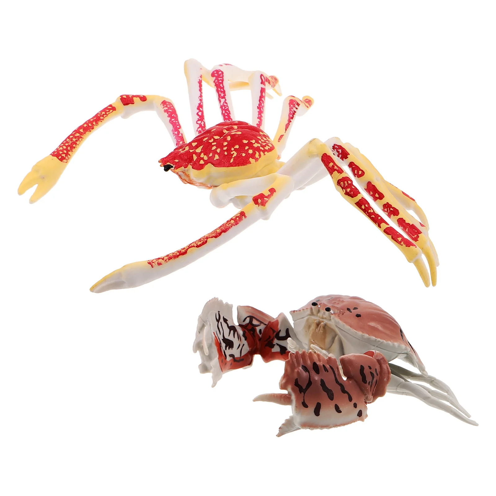 قطعتان من محاكاة سرطان البحر البلاستيكي الواقعي لتزيين الحيوانات التعلم المبكر سرطان البحر الصغير للأطفال الصغار التعليمي المعرفي