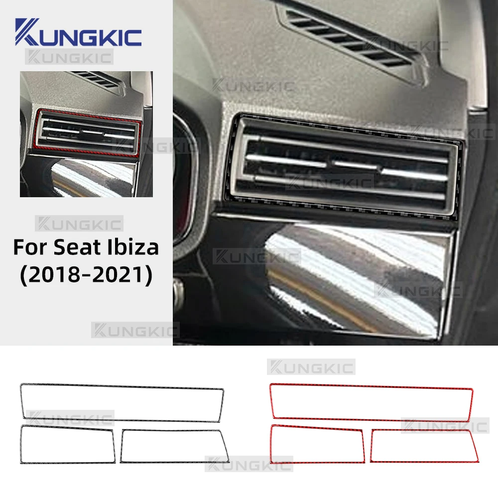 

Real Soft Carbon Fiber For Seat Ibiza Mk5 2018 2019 2020 2021 2022 2023 2024 2025 6F KJ1 Center Console Air Vent Outlet Frame