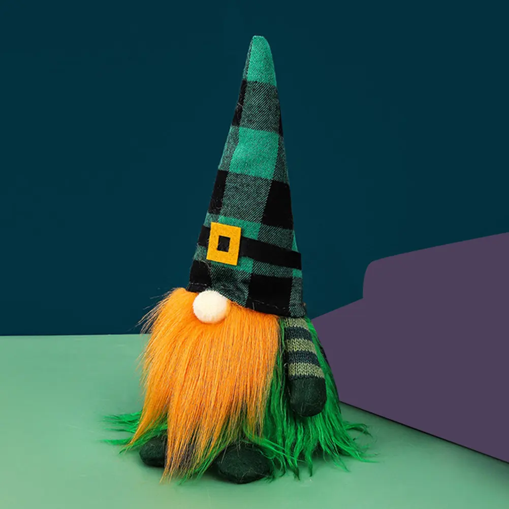 

Check Plaid Hat Tomte Gnome St Patrick's Day Home Decor Living Room Desk Shelf Table Sofa Bookcase Bed Holiday