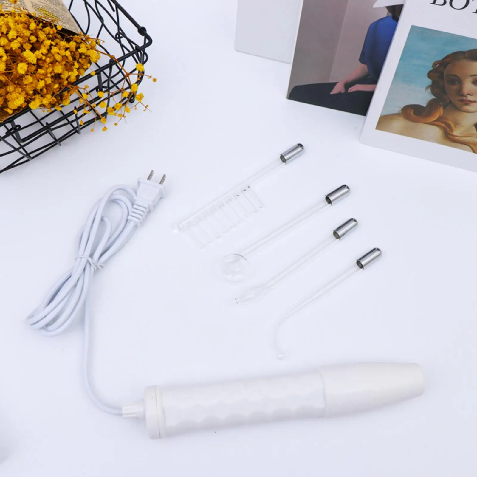 High Frequency Electrotherapy Facial Machine Skin Care Wand for Dark Circles and Pore Cleansing with Ozone Bulb