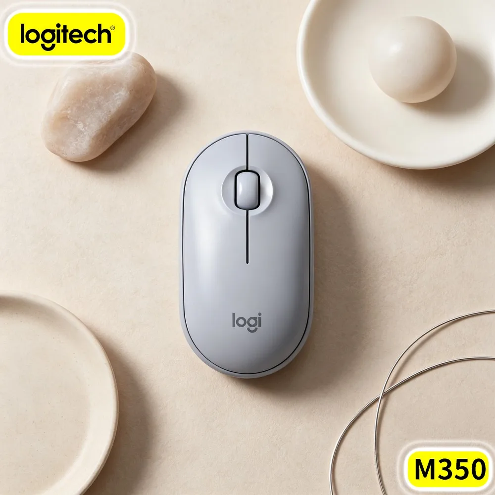 Logitech M350 PEBBLE Portable Battery Efficient Wireless Mouse 2.4G Bluetooth Silent Click For Notebook PC Tablet Home Use