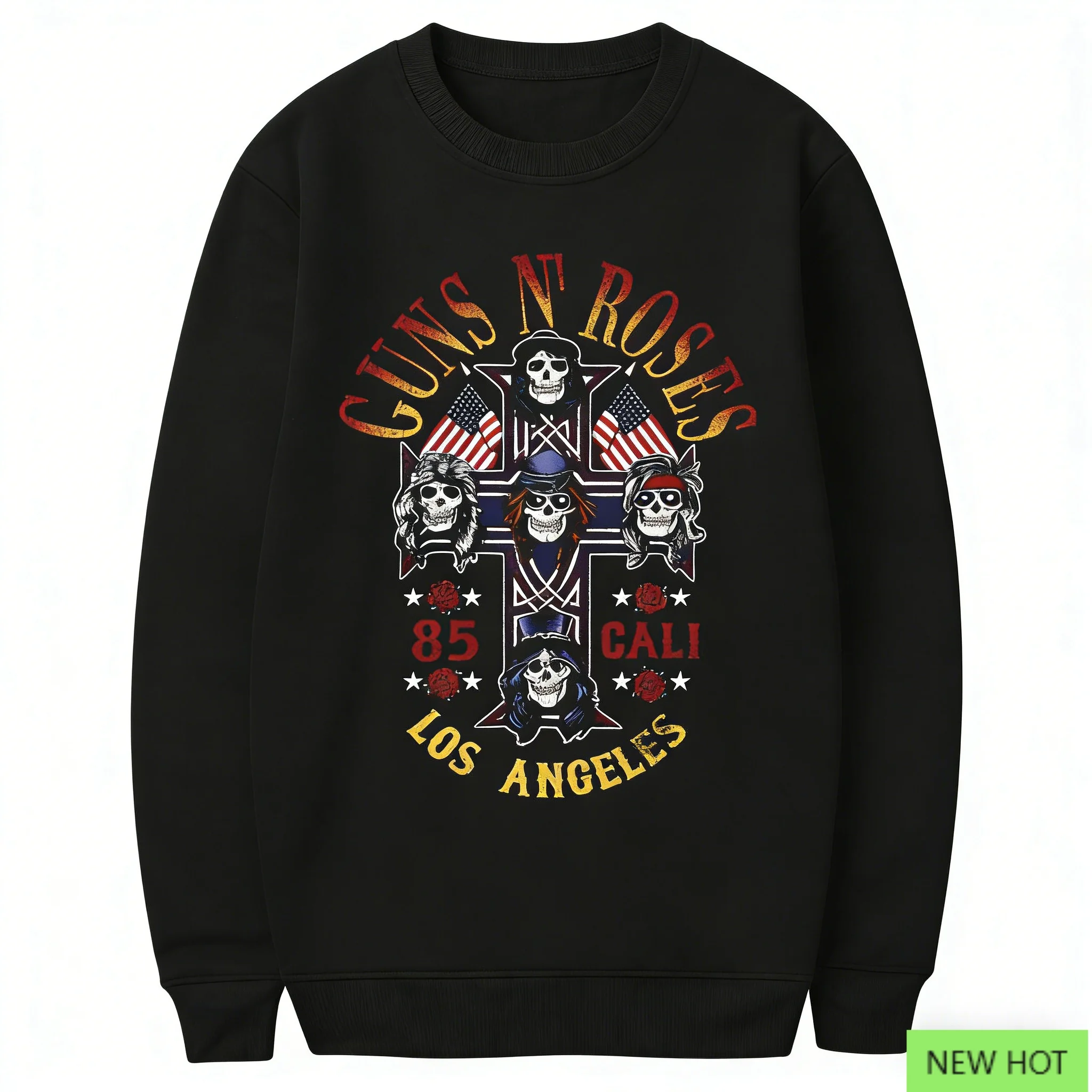 

Guns N' Roses Ретро с круглым вырезом с черепом, топ в стиле хард-рок, идеально подходит для фанатов, который любит стиль группы и дикая винтажная атмосфера