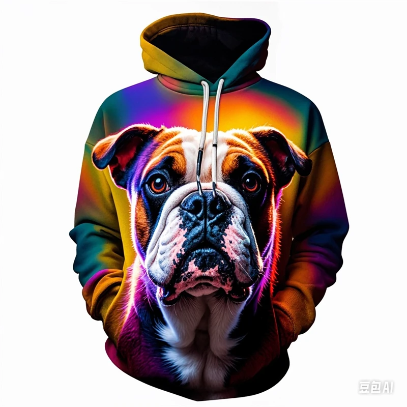 Funny French Bulldog 3d Print Hoodies Men's Casual Long Sleeves Sweatshirts Pullover Kids Hoodie Autumn Streetwear Cool Hoody