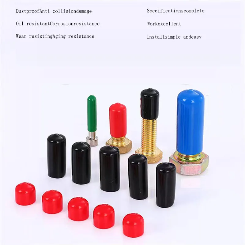 Rubber Cap Screw Thread Protection Cap PVC Steel Pipe Screw Rubber Sheath Soft Elastic Bolt Protection Cap