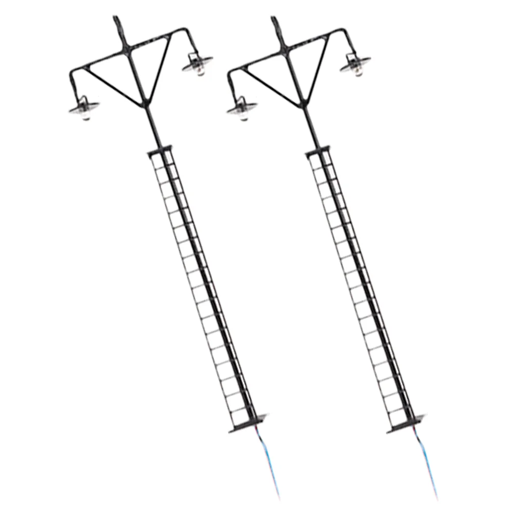

2 Pcs Train Light Model Mini House Supply Architectural Signal Lamp Metal Models Railroad Scenery Landscape