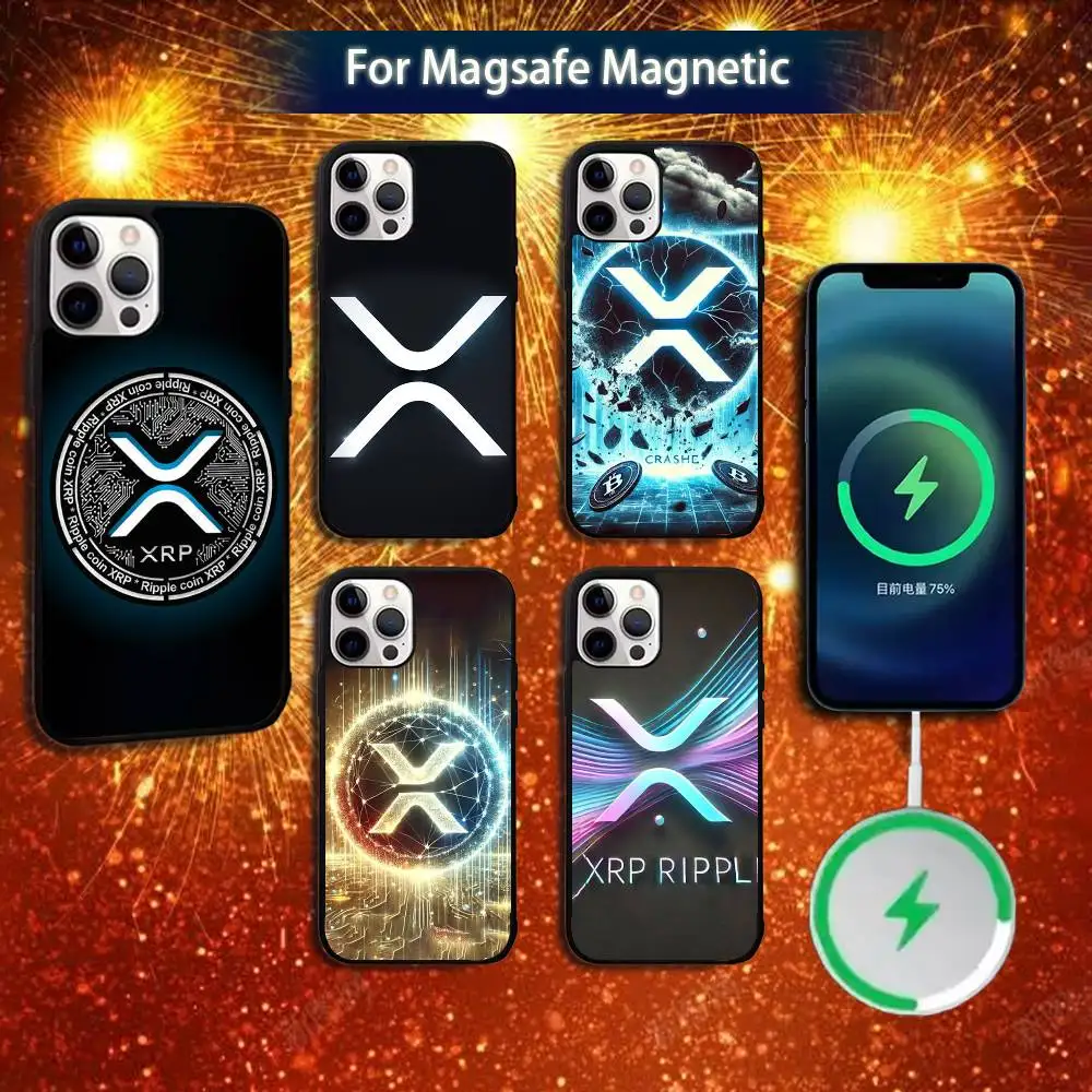

Чехол для телефона Xrp Ripple Crypto для iPhone 16e, 16,15,14,13,12,11, Plus, Pro, Max, Mini Magsafe с магнитной беспроводной зарядкой
