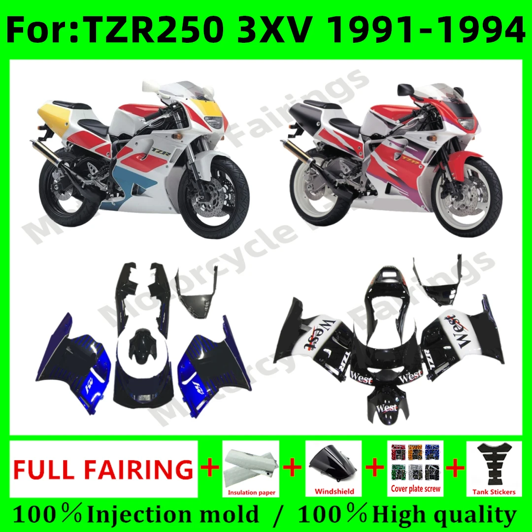 Kit de carenados rojos y blancos para YAMAHA 3MA TZR-250 TZR250 YPVS RS 146No.0 TZR 250 TZR250R 88 89 90 91 TZR250RR 1988 1989 1990 1991